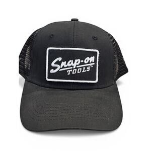 Snap On Tools Black Mesh Logo Patch Adjustable Trucker Hat Official NEW